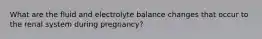 What are the fluid and electrolyte balance changes that occur to the renal system during pregnancy?