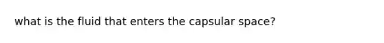 what is the fluid that enters the capsular space?