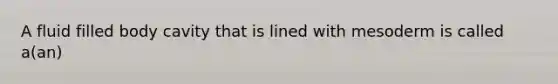 A fluid filled body cavity that is lined with mesoderm is called a(an)