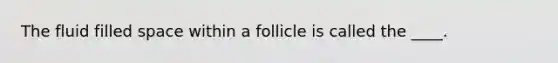 The fluid filled space within a follicle is called the ____.