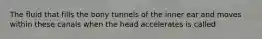 The fluid that fills the bony tunnels of the inner ear and moves within these canals when the head accelerates is called