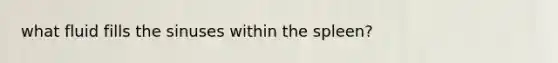 what fluid fills the sinuses within the spleen?