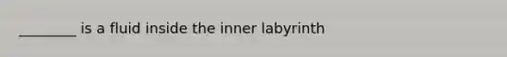 ________ is a fluid inside the inner labyrinth