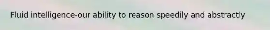 Fluid intelligence-our ability to reason speedily and abstractly