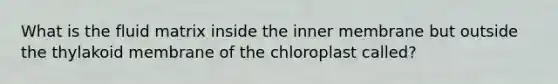 What is the fluid matrix inside the inner membrane but outside the thylakoid membrane of the chloroplast called?