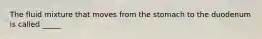The fluid mixture that moves from the stomach to the duodenum is called _____