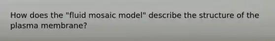 How does the "fluid mosaic model" describe the structure of the plasma membrane?