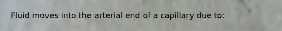 Fluid moves into the arterial end of a capillary due to: