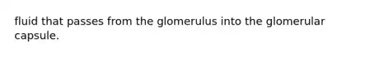 fluid that passes from the glomerulus into the glomerular capsule.