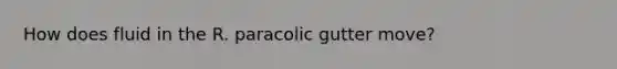 How does fluid in the R. paracolic gutter move?