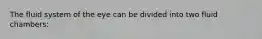 The fluid system of the eye can be divided into two fluid chambers: