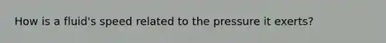 How is a fluid's speed related to the pressure it exerts?