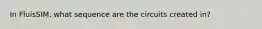 In FluisSIM, what sequence are the circuits created in?