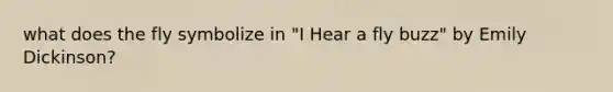 what does the fly symbolize in "I Hear a fly buzz" by Emily Dickinson?