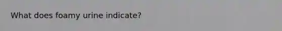 What does foamy urine indicate?