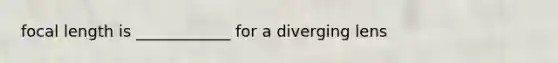 focal length is ____________ for a diverging lens