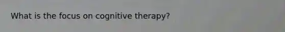 What is the focus on cognitive therapy?