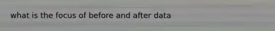 what is the focus of before and after data
