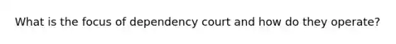 What is the focus of dependency court and how do they operate?