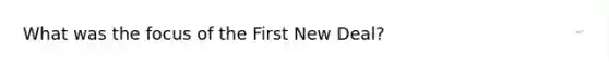 What was the focus of the First New Deal?