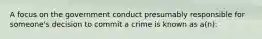 A focus on the government conduct presumably responsible for someone's decision to commit a crime is known as a(n):