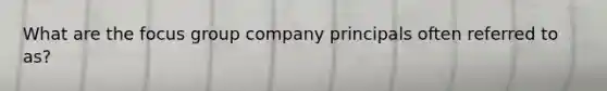 What are the focus group company principals often referred to as?