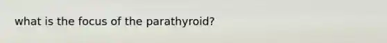 what is the focus of the parathyroid?