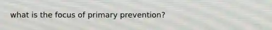 what is the focus of primary prevention?