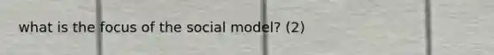 what is the focus of the social model? (2)