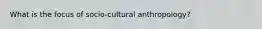 What is the focus of socio-cultural anthropology?