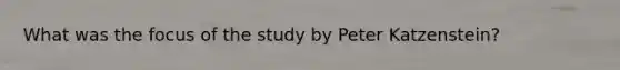 What was the focus of the study by Peter Katzenstein?