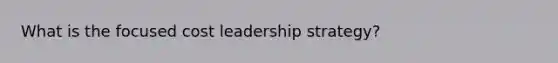 What is the focused cost leadership strategy?