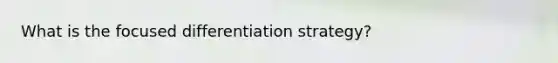 What is the focused differentiation strategy?