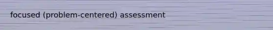 focused (problem-centered) assessment