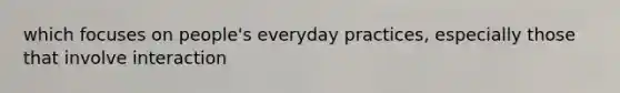 which focuses on people's everyday practices, especially those that involve interaction