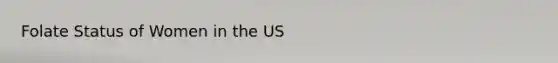 Folate Status of Women in the US