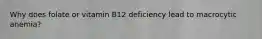 Why does folate or vitamin B12 deficiency lead to macrocytic anemia?