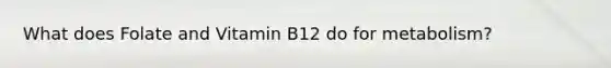 What does Folate and Vitamin B12 do for metabolism?