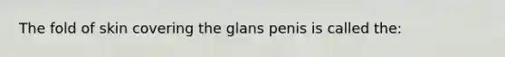 The fold of skin covering the glans penis is called the: