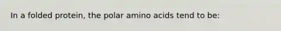 In a folded protein, the polar <a href='https://www.questionai.com/knowledge/k9gb720LCl-amino-acids' class='anchor-knowledge'>amino acids</a> tend to be: