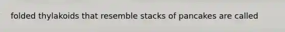 folded thylakoids that resemble stacks of pancakes are called