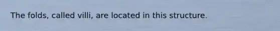 The folds, called villi, are located in this structure.