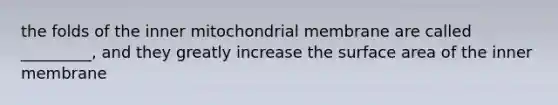 the folds of the inner mitochondrial membrane are called _________, and they greatly increase the surface area of the inner membrane