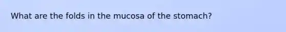 What are the folds in the mucosa of the stomach?