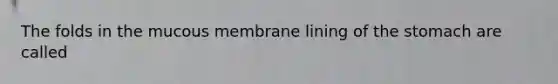 The folds in the mucous membrane lining of the stomach are called