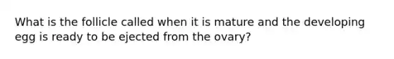 What is the follicle called when it is mature and the developing egg is ready to be ejected from the ovary?