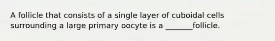 A follicle that consists of a single layer of cuboidal cells surrounding a large primary oocyte is a _______follicle.