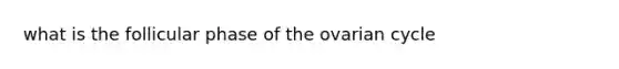 what is the follicular phase of the ovarian cycle