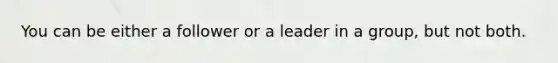 You can be either a follower or a leader in a group, but not both.