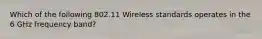 Which of the following 802.11 Wireless standards operates in the 6 GHz frequency band?